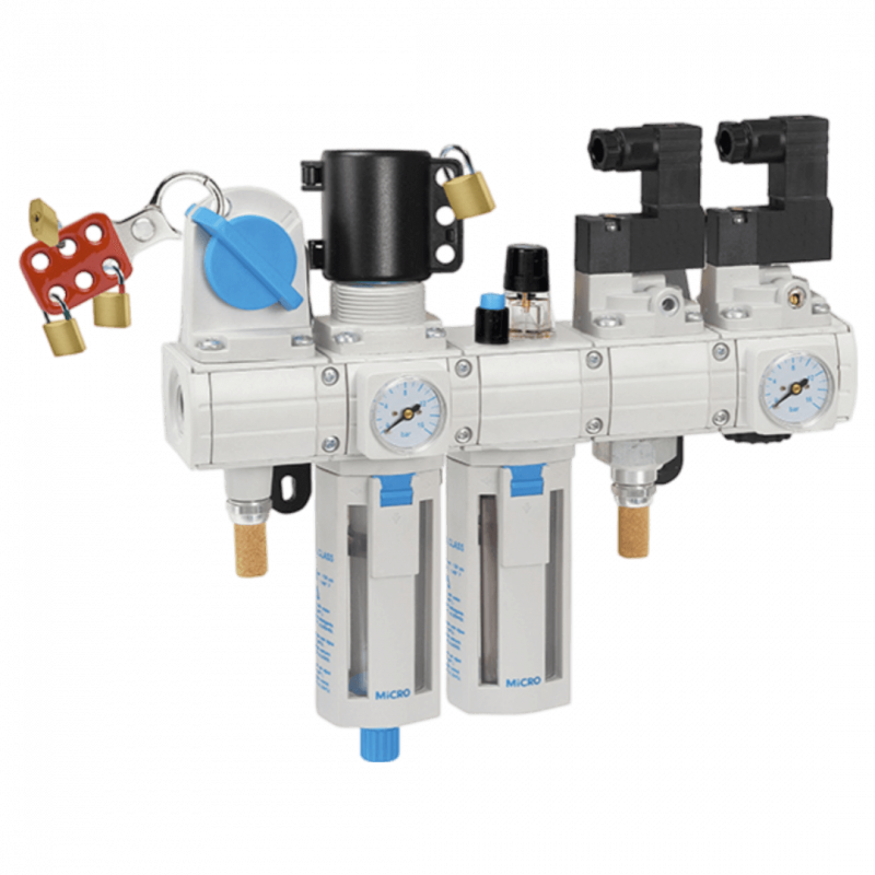 Unidad Seguridad QBM1 combo 2 G1/4" 24Vcc