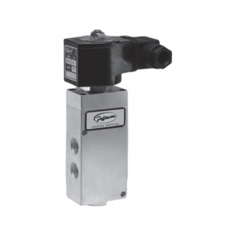 Válvula solenoide 5/2 1350 RR Nitrilo 1/4" 1-10bar orif 7mm latón