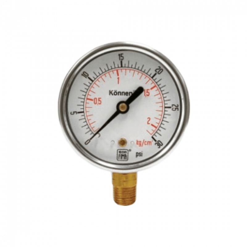 Manómetro MGS10 - Diam 63mm - C/inf 1/4" NPT - 0/10 kg/cm2