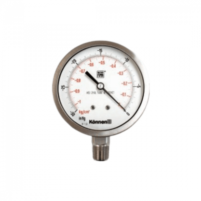 Manómetro MGS18 - Diam 100mm - C/inf 1/2" NPT - 0/70 kg/cm2