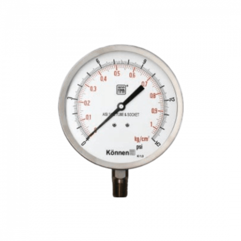 Manómetro MGS18 - Diam 150mm - C/inf 1/2" NPT - 0/10 kg/cm2