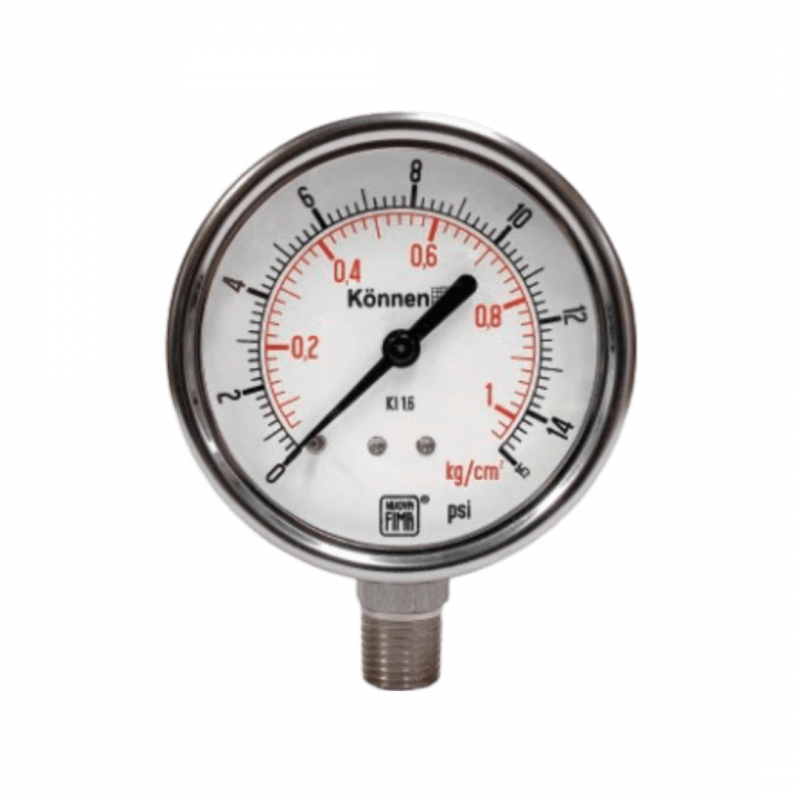 Manómetro MGS18 - Diam 63mm - C/inf 1/4" NPT - 0/40 kg/cm2