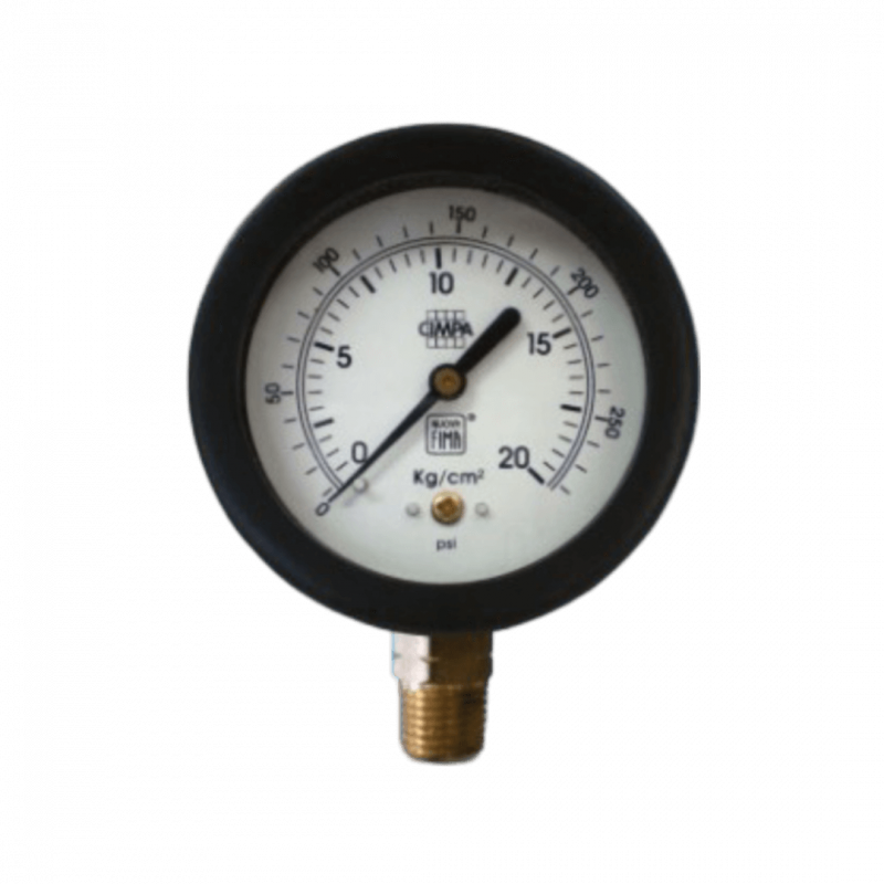 Manómetro MM2P-38 - Diam 63mm - C/inf 1/4" NPT - 0/14 kg/cm2