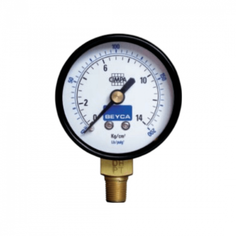 Manómetro MM1-34 - Diam 50mm - C/inf 1/8" BSPT - 0/2 kg/cm2