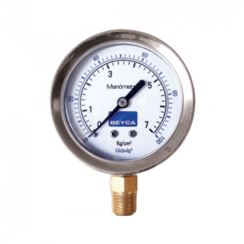 Manómetro MM2-44 - Diam 63mm - C/inf 1/4" NPT - 0/100 kg/cm2