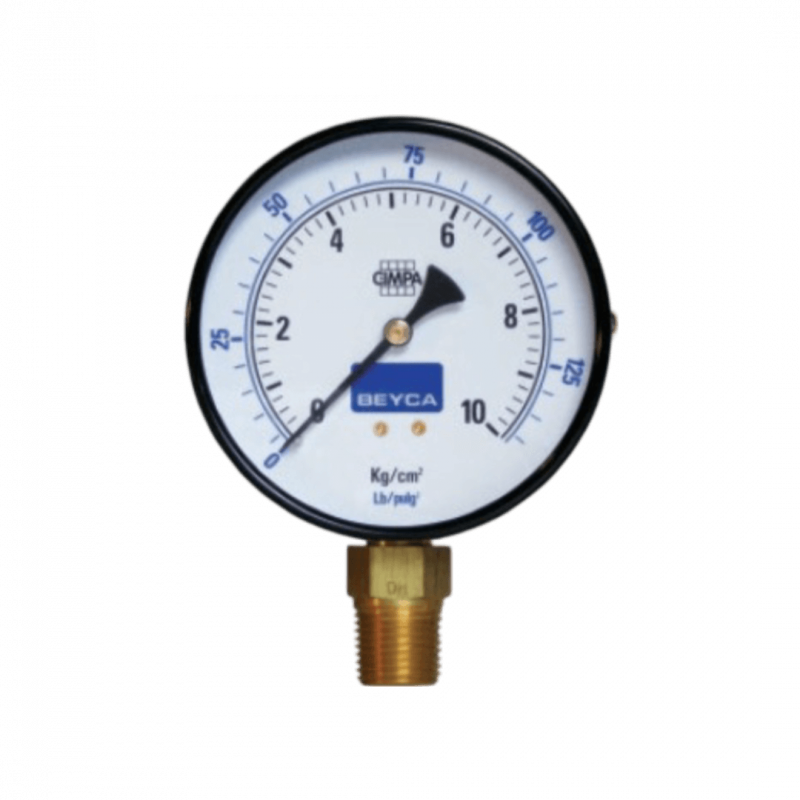 Manómetro MM4-38 - Diam 100mm - C/inf 1/2" NPT - 0/1 kg/cm2