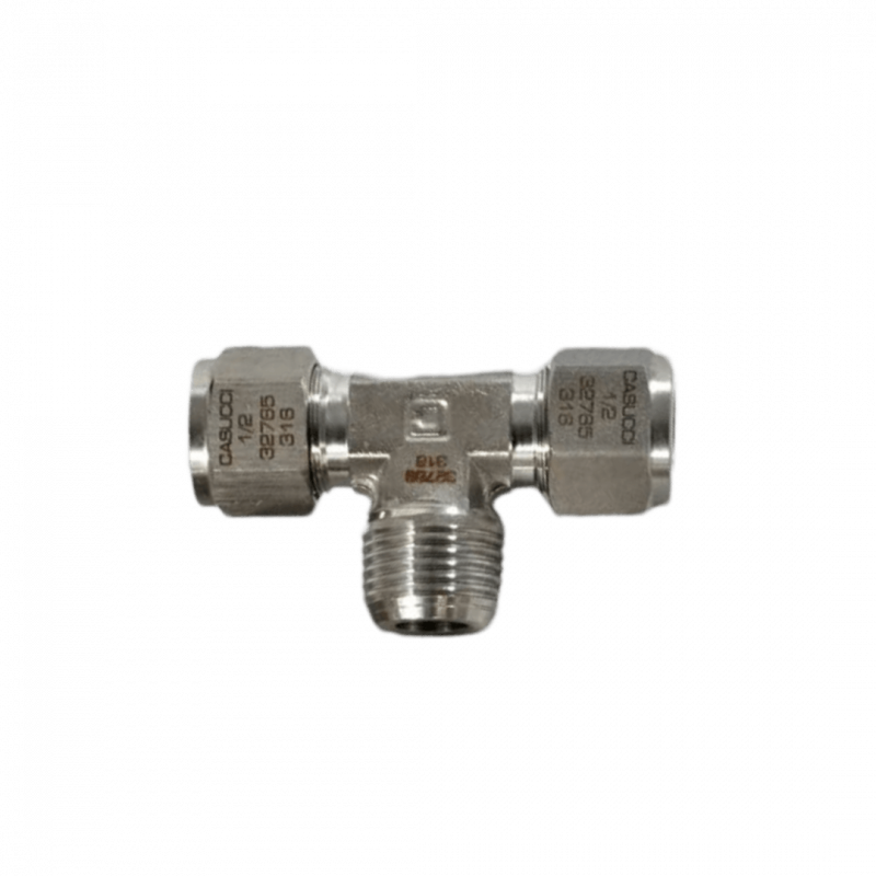 Conector T Hermseal - 3 tubos 1/2" - Ac inox - Molib-Pro