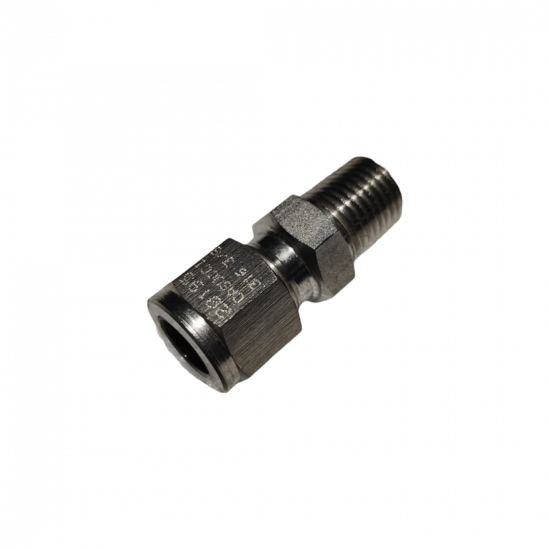Conector recto Hermseal - T 3/8" - RM 1/2" NPT - Ac inox - Molib-Pro