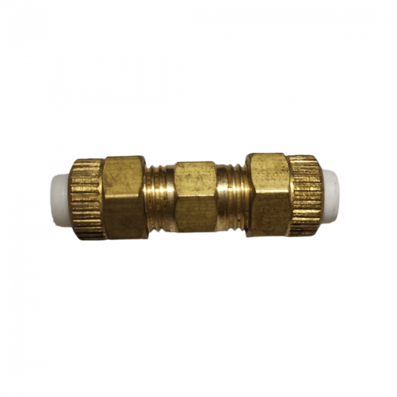Conector recta Poliseal - 2 tubos 3/8" - Bronce