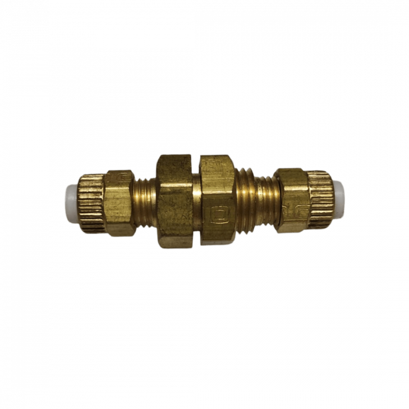 Conector pasachapa Poliseal - 2 tubos 1/4" - Bronce