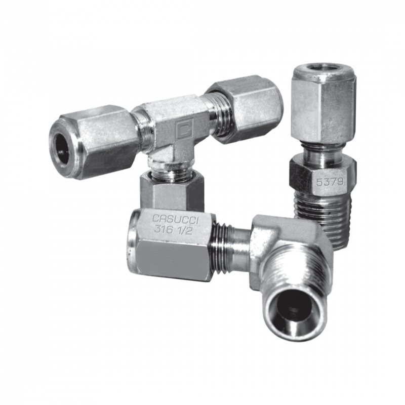 Conector recto Powelock - T 3/8" - RH 1/2" NPT - Acero al carbono