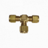Conector T Safelock - 3 tubos 3/8" OD - Bronce