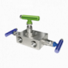 Manifold de 3 válvulas - Acero inox - Emp PTFE - 1/2" NPT
