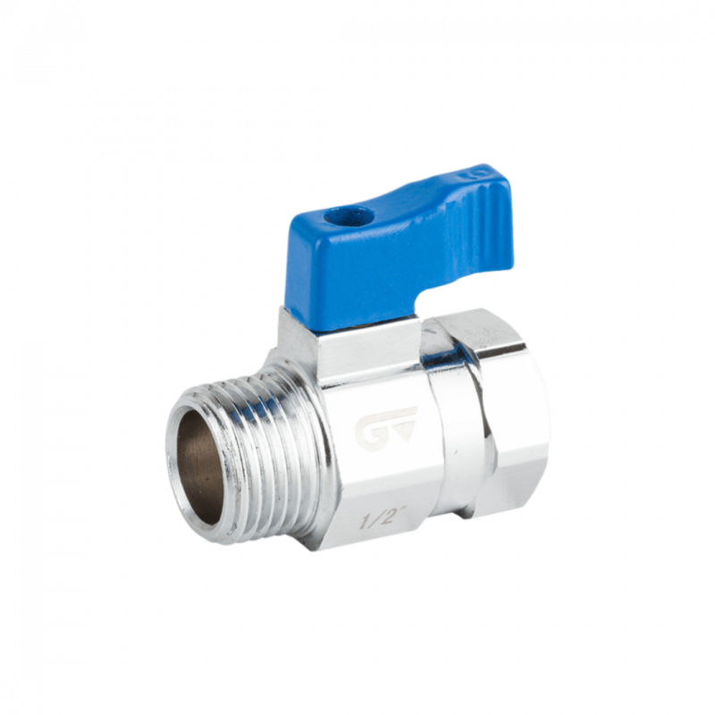 Válvula esférica 3097 - Mini - PR - Latón - PTFE - 3/8" BSP M-H