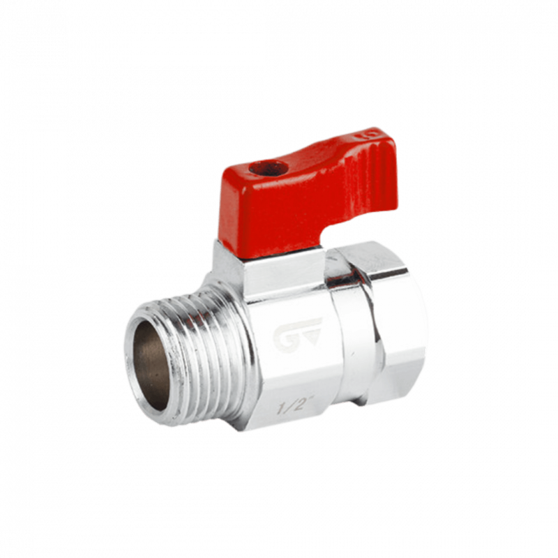 Válvula esférica 3097H - Mini - PR - Latón - PTFE - 1/4" BSP M-H