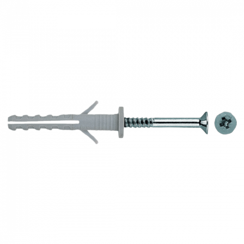 Taco con clavo/tornillo S8C - 8mm x 40mm - 100 unidades
