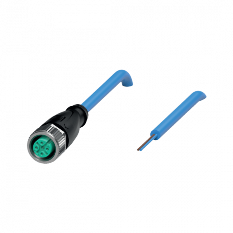 Conector hembra recto NAMUR - M12 - 2 pines - 5 metros