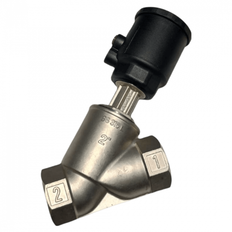 Válvula ángulo actuada a pistón PF61G - NC - BSP 3/4" - Act diam 45mm