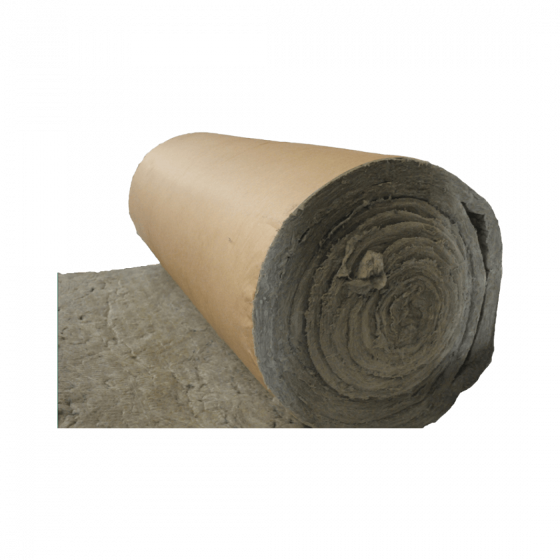 Fieltro de lana mineral foil Kraft - Densidad 35kg/m3 - Espesor 2"